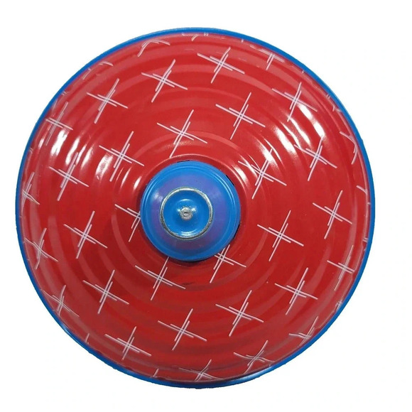 Vintage Lorenz Bolz Zirndorf Tin Spinning Top Ladybugs Yellow Red Blue Germany - Picture 5 of 7